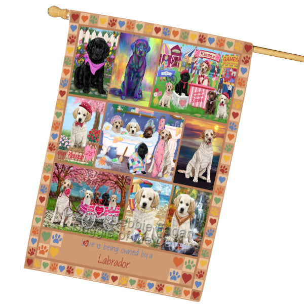 Love is Being Owned Labrador Retriever Dog Beige House Flag FLG65500