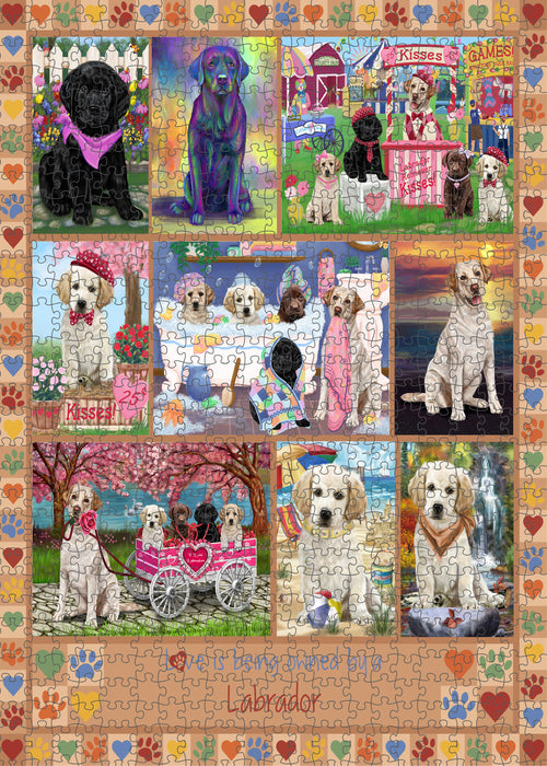 Love is Being Owned Labrador Retriever Dog Beige Puzzle with Photo Tin PUZL98500