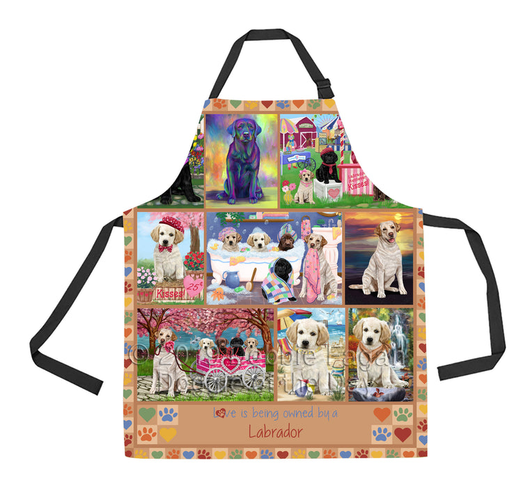 Love is Being Owned Labrador Retriever Dog Beige Apron