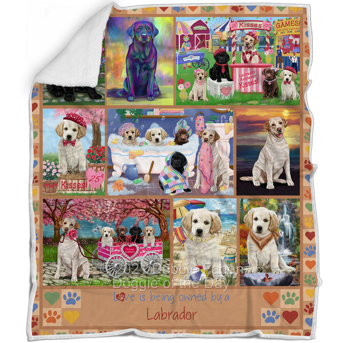 Love is Being Owned Labrador Retriever Dog Beige Blanket BLNKT137586