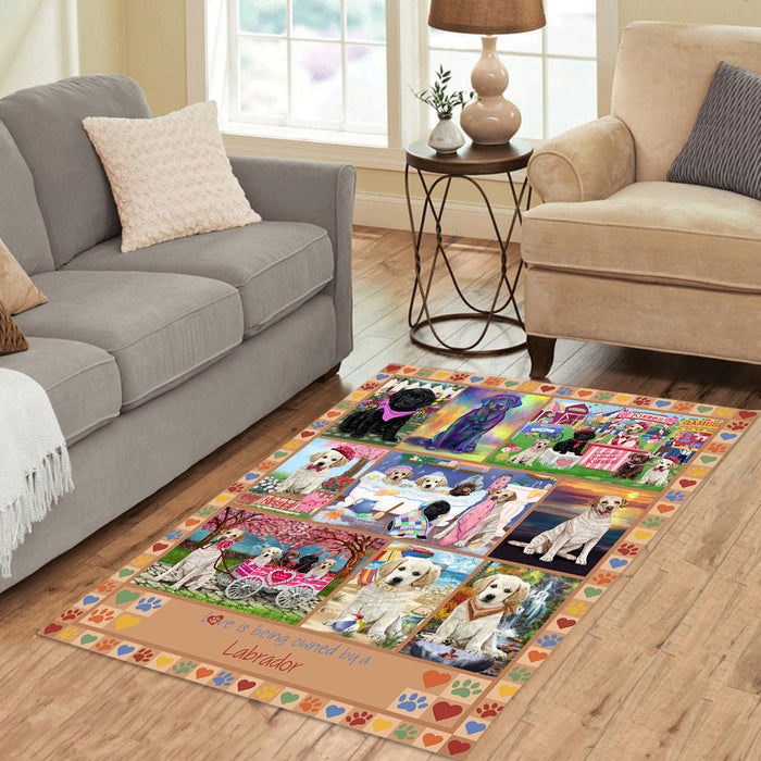 Love is Being Owned Labrador Retriever Dog Beige Area Rug