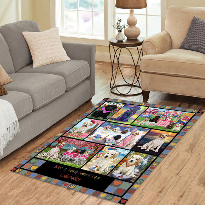 Love is Being Owned Labrador Retriever Dog Grey Area Rug