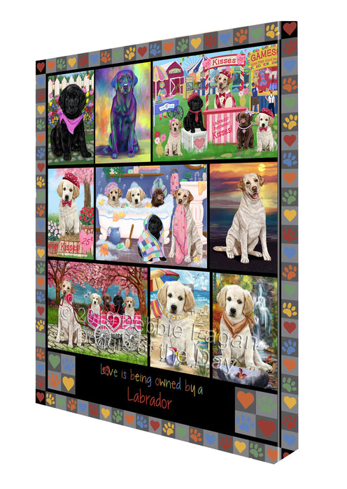 Love is Being Owned Labrador Retriever Dog Grey Canvas Print Wall Art Décor CVS138203