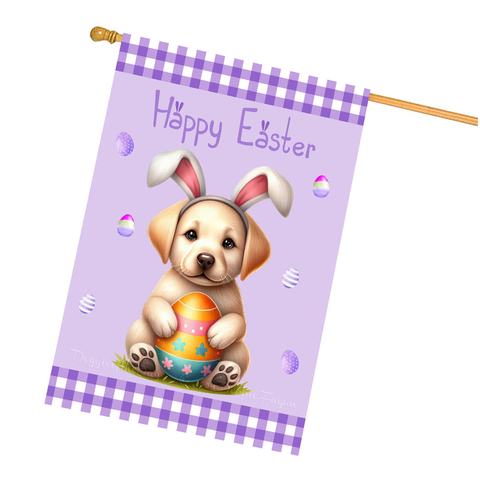 Labrador Dog Easter Day House Flags with Multi Design - Double Sided Easter Festival Gift for Home Decoration  - Holiday Dogs Flag Decor 28" x 40"