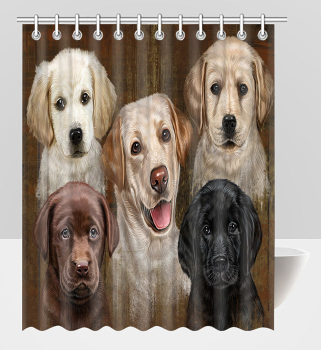Rustic Labrador Dogs Shower Curtain