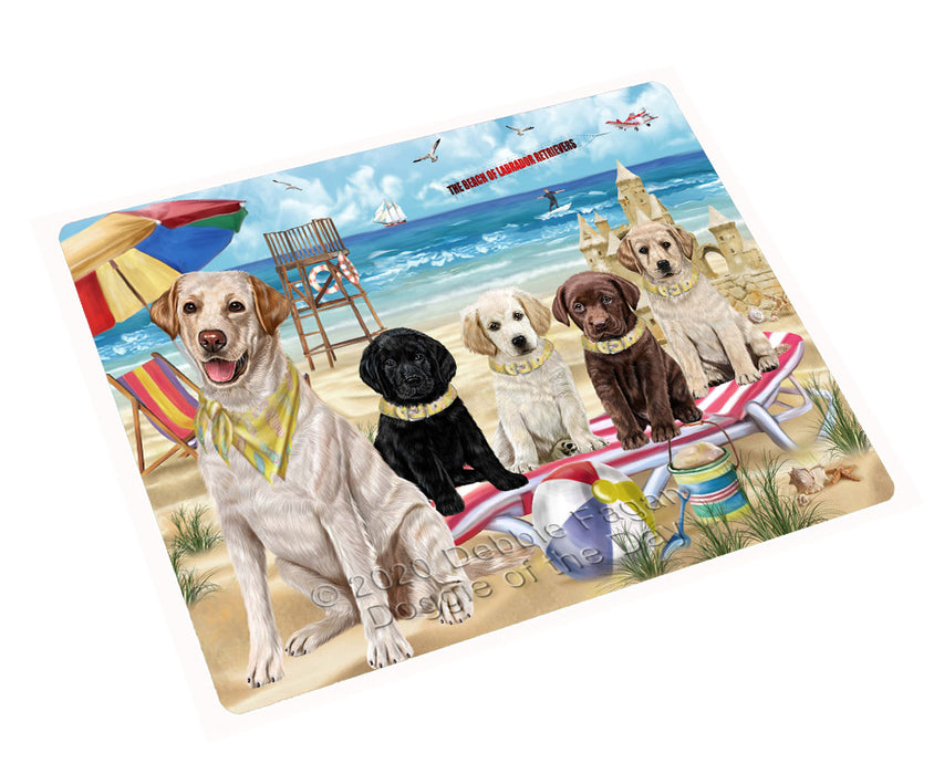 Pet Friendly Beach Labradors Dogs Cutting Board - For Kitchen - Scratch & Stain Resistant - Designed To Stay In Place - Easy To Clean By Hand - Perfect for Chopping Meats, Vegetables