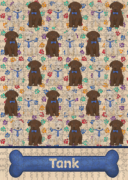 Rainbow Paw Print Labradors Dogs Puzzle with Photo Tin PUZL97844