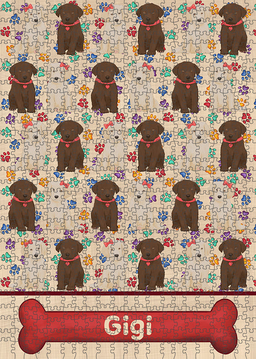 Rainbow Paw Print Labradors Dogs Puzzle with Photo Tin PUZL97848