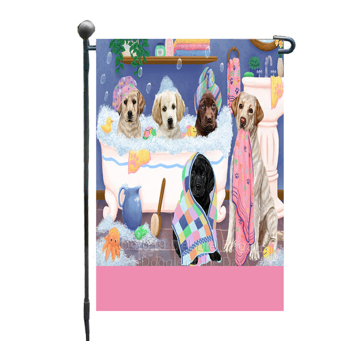 Personalized Rub A Dub Dogs In A Tub Labradors Dogs Custom Garden Flag GFLG64886