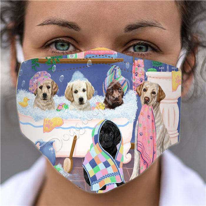 Rub A Dub Dogs In A Tub  Labrador Dogs Face Mask FM49517