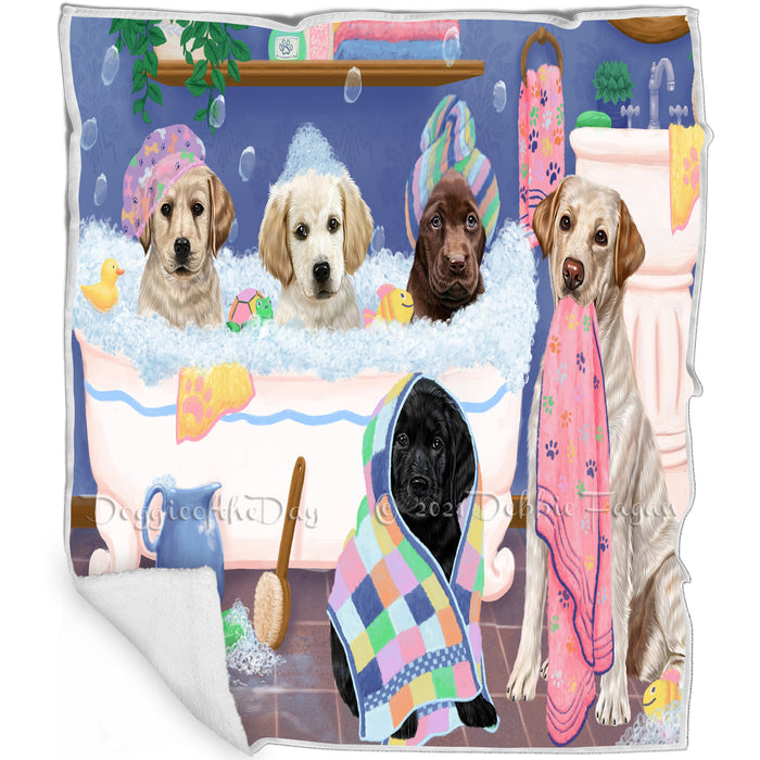 Rub A Dub Dogs In A Tub Labradors Dog Blanket BLNKT130611