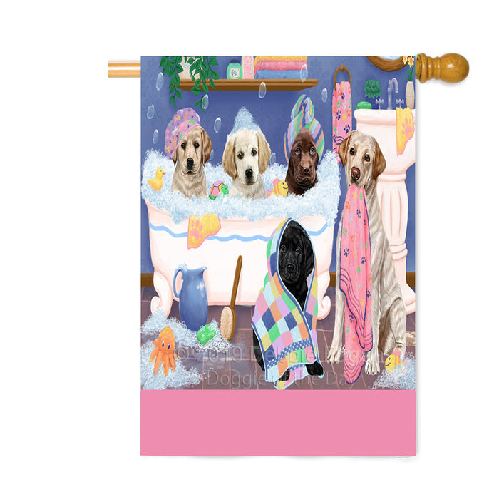Personalized Rub A Dub Dogs In A Tub Labradors Dogs Custom House Flag FLG64351