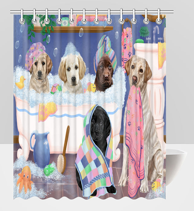 Rub A Dub Dogs In A Tub Labrador Dogs Shower Curtain