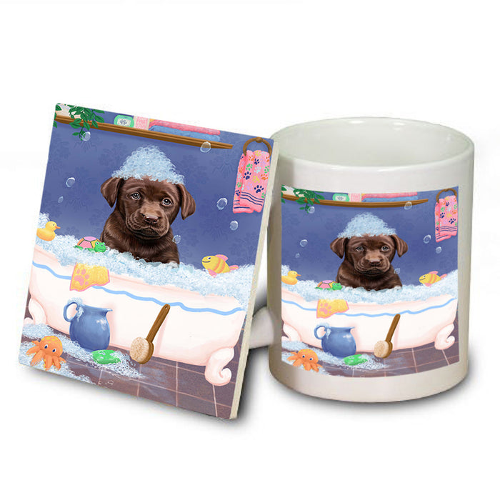 Rub A Dub Dog In A Tub Labradors Dog Mug and Coaster Set MUC57381