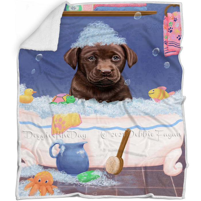 Rub A Dub Dog In A Tub Labradors Dog Blanket BLNKT143098