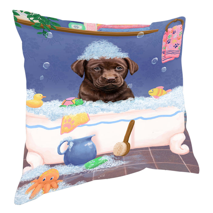 Rub A Dub Dog In A Tub Labradors Dog Pillow with Top Quality High-Resolution Images - Ultra Soft Pet Pillows for Sleeping - Reversible & Comfort - Ideal Gift for Dog Lover - Cushion for Sofa Couch Bed - 100% Polyester, PILA90622