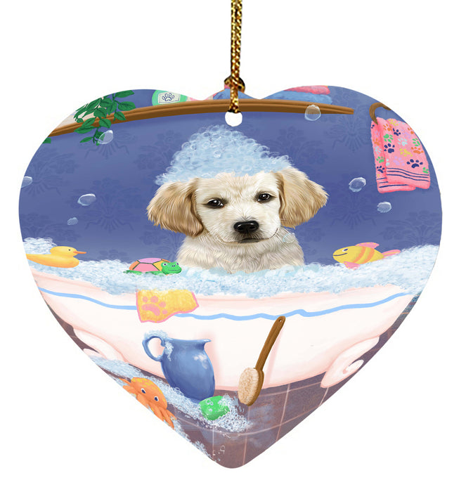 Rub A Dub Dog In A Tub Labradors Dog Heart Christmas Ornament HPORA58630
