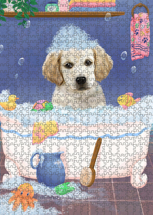 Rub A Dub Dog In A Tub Labradors Dog Portrait Jigsaw Puzzle for Adults Animal Interlocking Puzzle Game Unique Gift for Dog Lover's with Metal Tin Box PZL302