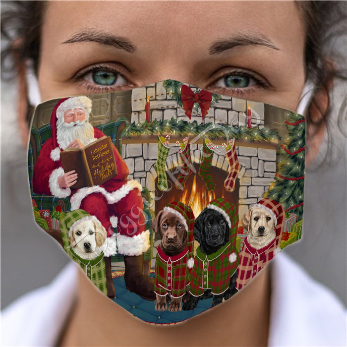 Christmas Cozy Holiday Fire Tails Labrador Dogs Face Mask FM48646