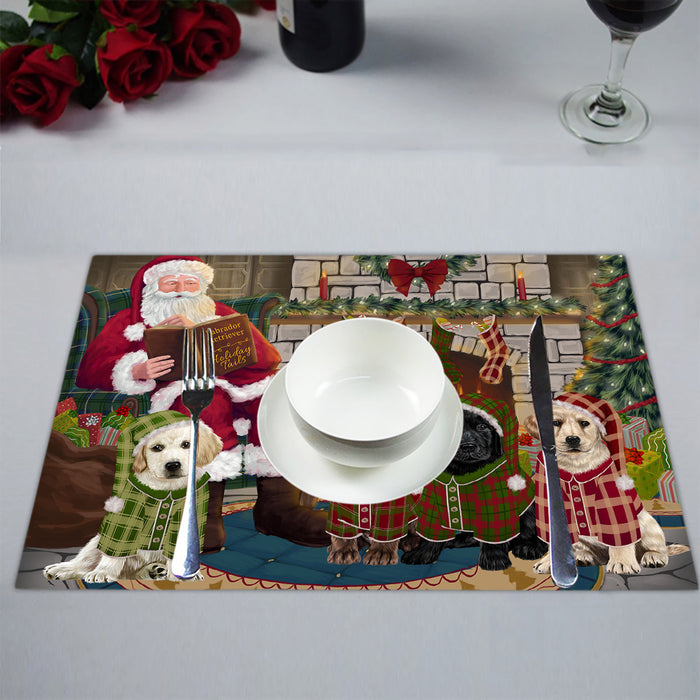 Christmas Cozy Holiday Fire Tails Labrador Dogs Placemat