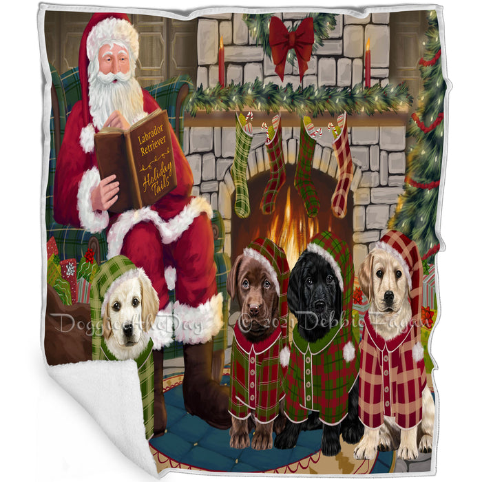 Christmas Cozy Holiday Tails Labradors Dog Blanket BLNKT115626