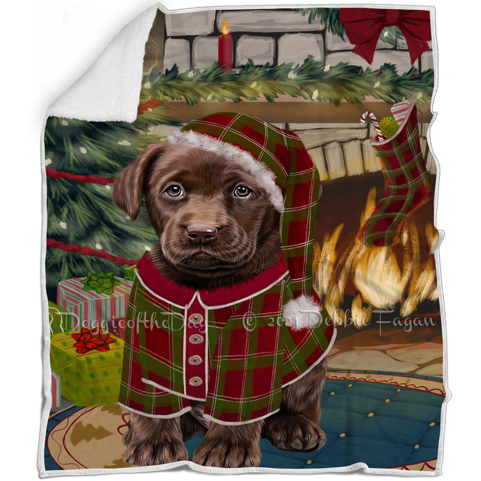 The Stocking was Hung Labrador Dog Blanket BLNKT117552