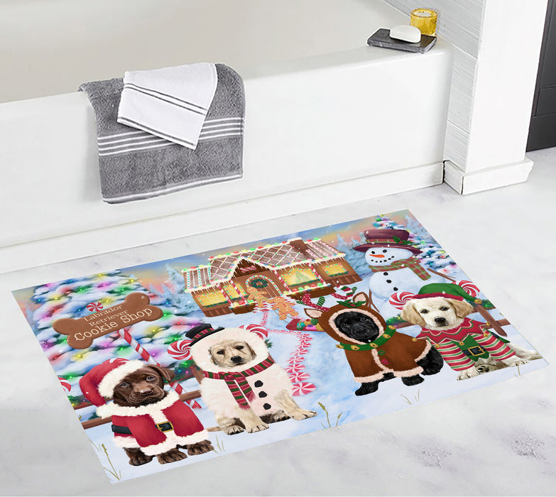 Holiday Gingerbread Cookie Labrador Dogs Bath Mat