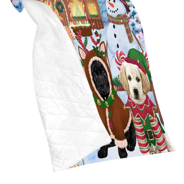Holiday Gingerbread Cookie Labrador Dogs Quilt