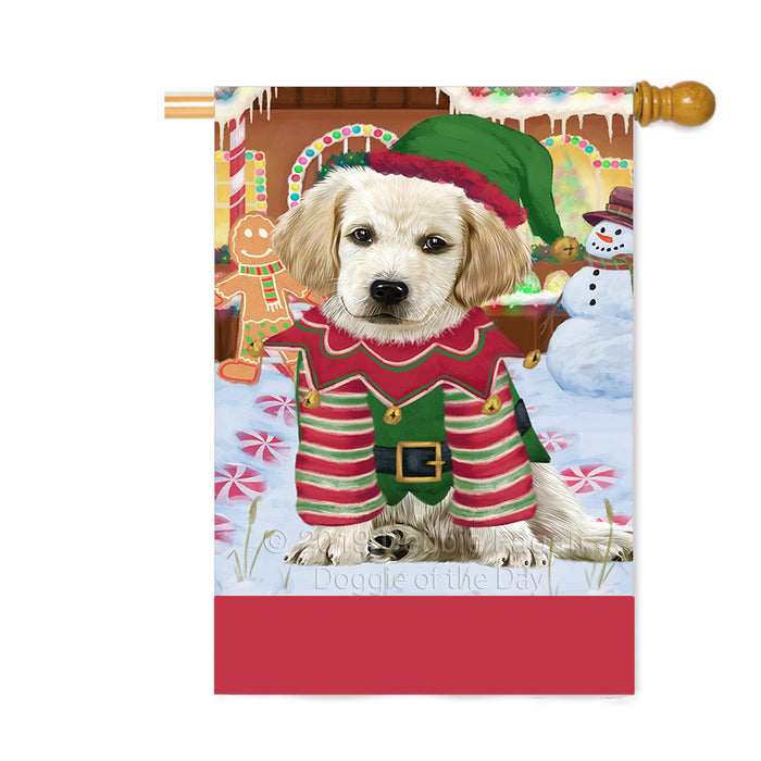 Personalized Gingerbread Candyfest Labradors Dog Custom House Flag FLG63865