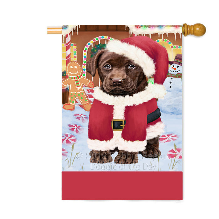 Personalized Gingerbread Candyfest Labradors Dog Custom House Flag FLG63867