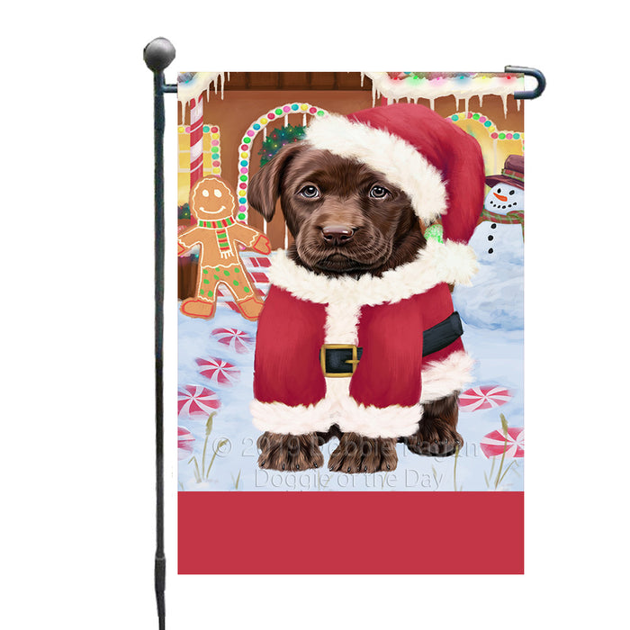 Personalized Gingerbread Candyfest Labradors Dog Custom Garden Flag GFLG64084