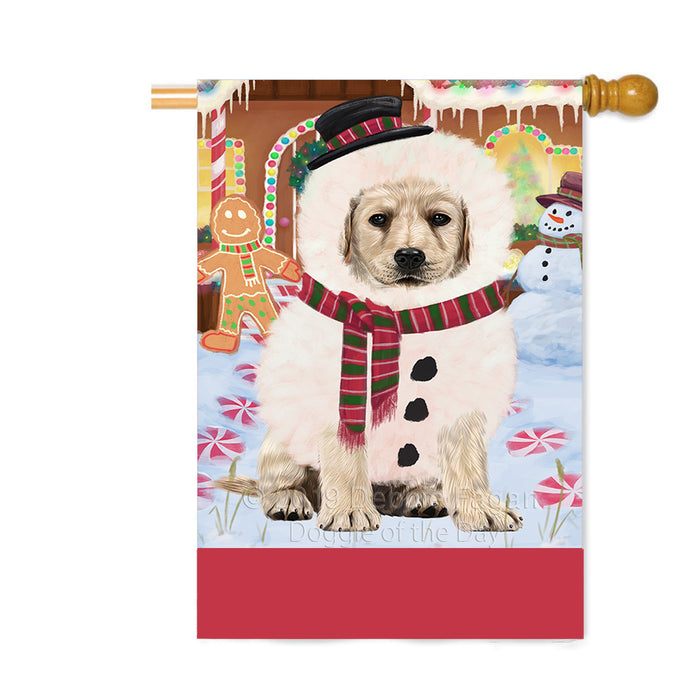 Personalized Gingerbread Candyfest Labradors Dog Custom House Flag FLG63868