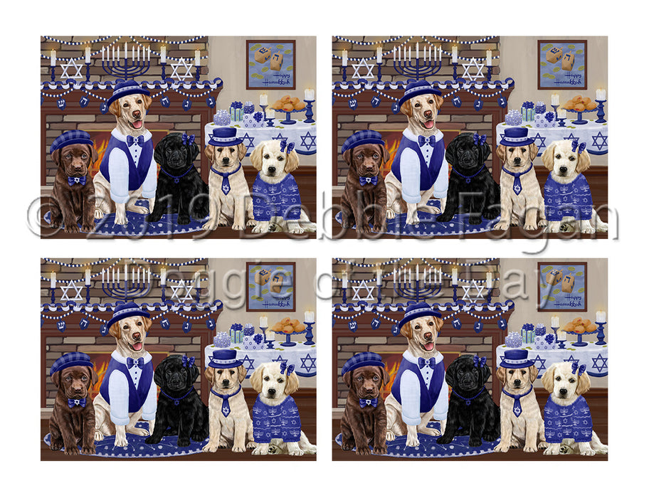 Happy Hanukkah Family Labrador Dogs Placemat