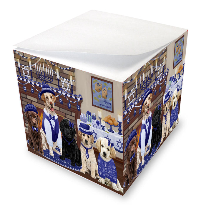 Happy Hanukkah Family Labradors Dogs note cube NOC-DOTD-A56657