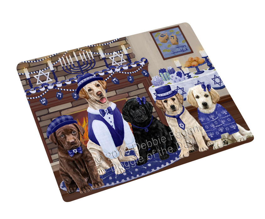 Happy Hanukkah Family and Happy Hanukkah Both Labradors Dogs Magnet MAG77686 (Small 5.5" x 4.25")