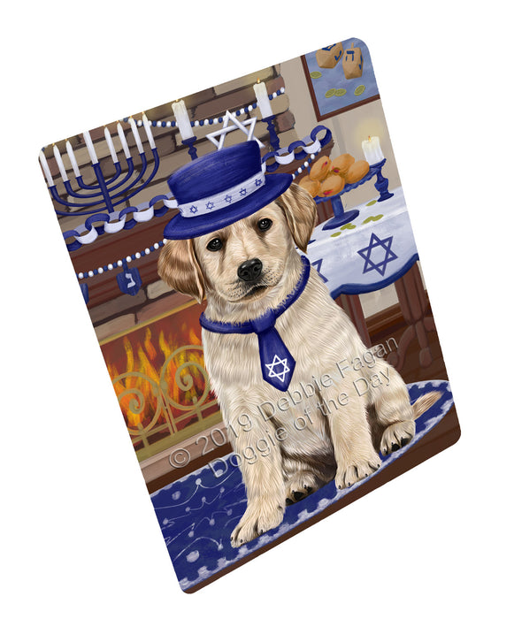 Happy Hanukkah Family and Happy Hanukkah Both Labradors Dog Magnet MAG77518 (Small 5.5" x 4.25")