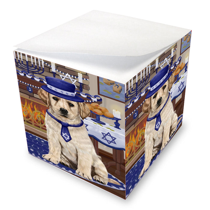 Happy Hanukkah Family Labradors Dogs note cube NOC-DOTD-A56713
