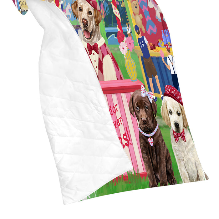Carnival Kissing Booth Labradors Dogs Quilt