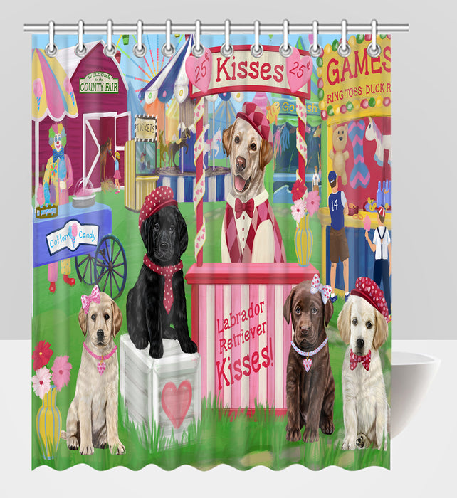 Carnival Kissing Booth Labradors Dogs Shower Curtain