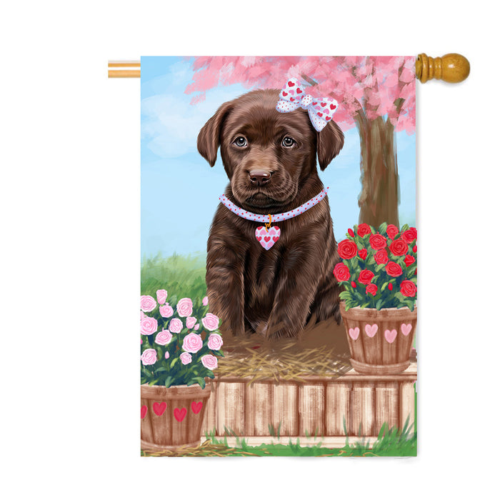 Personalized Rosie 25 Cent Kisses Labradors Dog Custom House Flag FLG64881