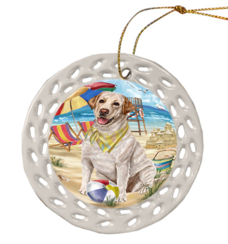 Pet Friendly Beach Labradors Dog Doily Ornament DPOR58567
