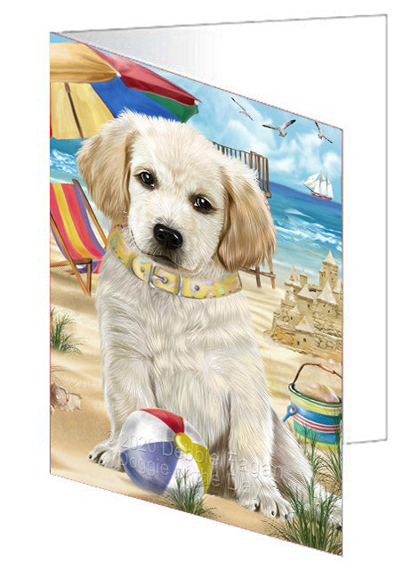 Pet Friendly Beach Labradors Dog Handmade Artwork Assorted Pets Greeting Cards and Note Cards with Envelopes for All Occasions and Holiday Seasons
