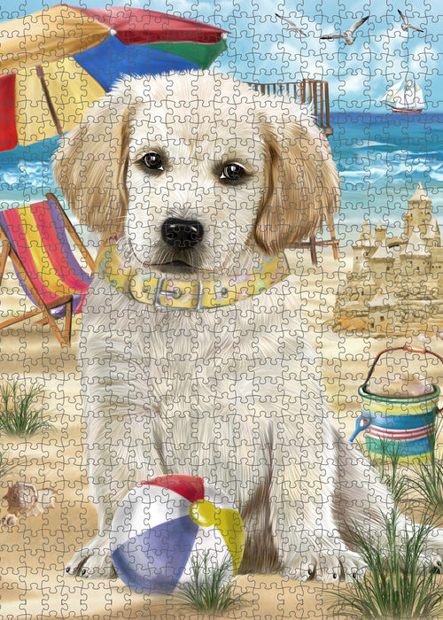 Pet Friendly Beach Labradors Dog Portrait Jigsaw Puzzle for Adults Animal Interlocking Puzzle Game Unique Gift for Dog Lover's with Metal Tin Box PZL457