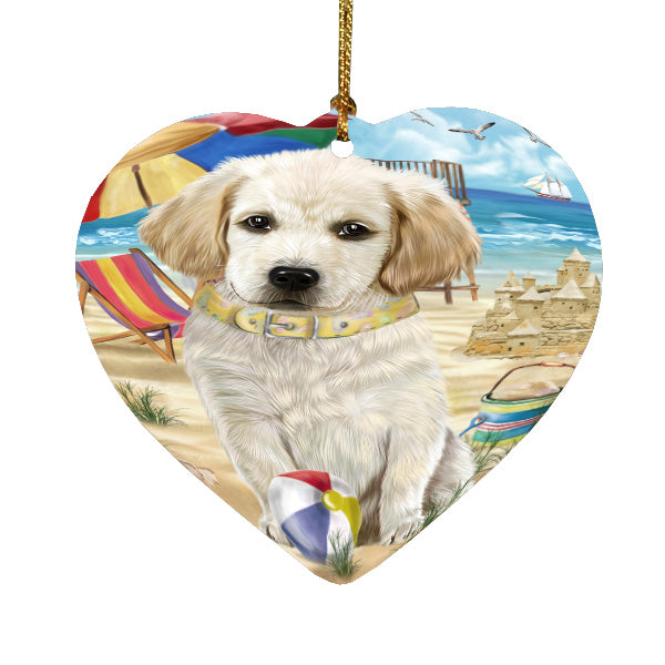 Pet Friendly Beach Labradors Dog  Heart Christmas Ornament HPORA58917