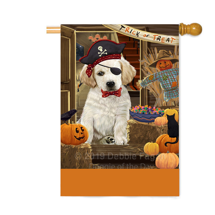 Personalized Enter at Own Risk Trick or Treat Halloween Labrador Dog Custom House Flag FLG-DOTD-A59683