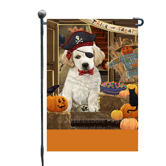 Personalized Enter at Own Risk Trick or Treat Halloween Labrador Dog Custom Garden Flags GFLG-DOTD-A59627