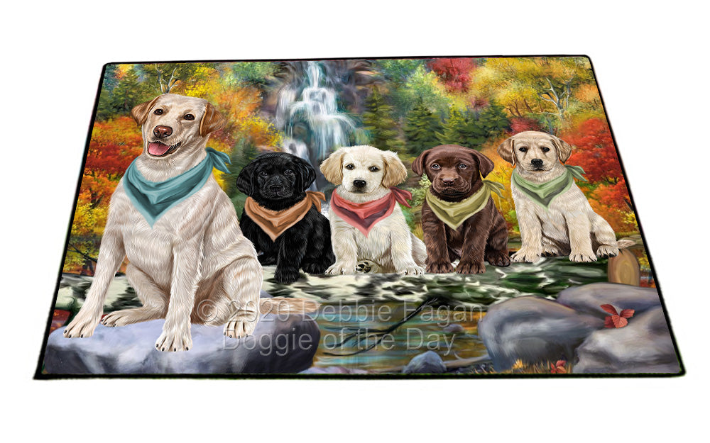 Scenic Waterfall Labrador Dogs Floormat FLMS55981