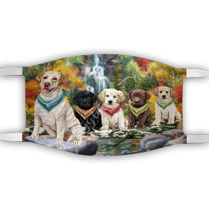 Scenic Waterfall Labrador Dogs Face Mask FM49313