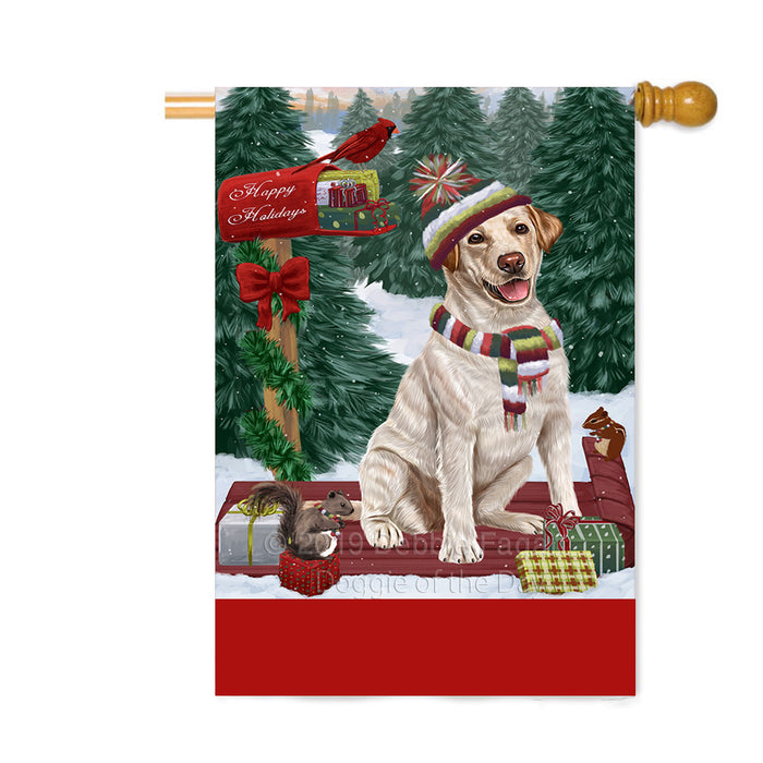 Personalized Merry Christmas Woodland Sled Labradors Dog Custom House Flag FLG-DOTD-A61671