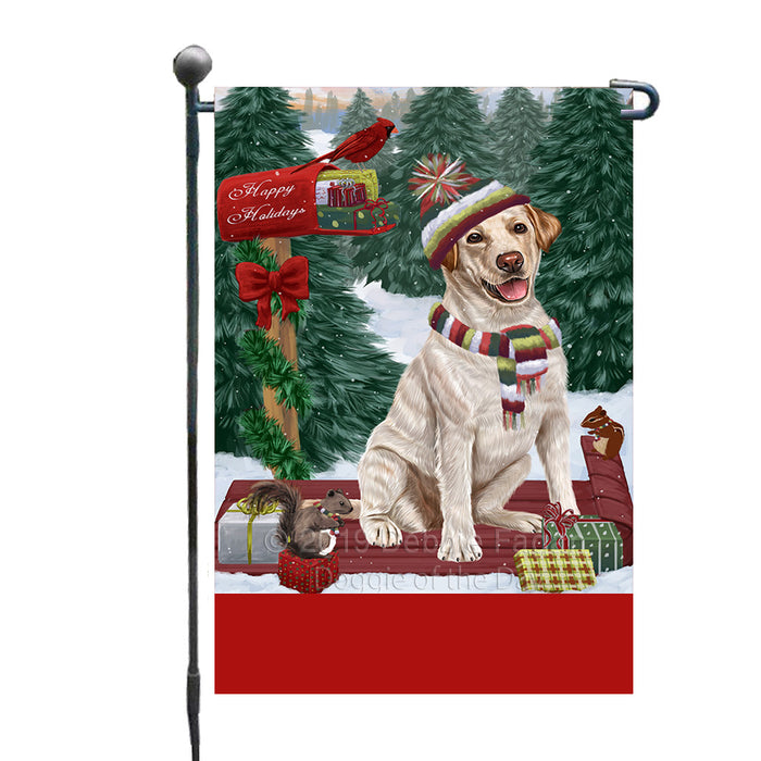 Personalized Merry Christmas Woodland Sled  Labradors Dog Custom Garden Flags GFLG-DOTD-A61615